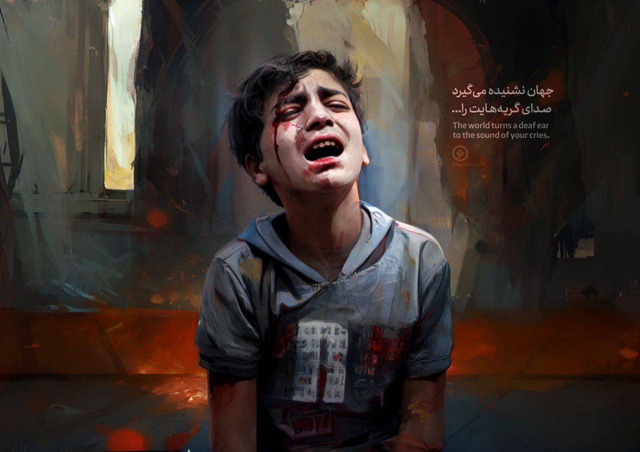 تصویرسازی جهان نشنیده می گیرد صدای گریه هایت را